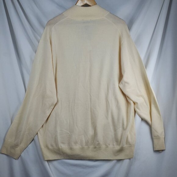 Jos. A. Bank Men's Ivory Pullover Sweater Long Sleeve 1/4 Zip Size XXL (C-5) - Picture 2 of 13